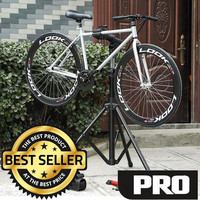 Decopatent PRO DELUXE Montagestandaard fiets - Professionele uitvoering - Extra Luxe - 360° draaibaar, hoogte verstelbaar, met grote gereedschapsbak en stuurhouder - Fietsreparatiestandaard - O.a voor racefiets, MTB fietsen standaard - Decopatent®