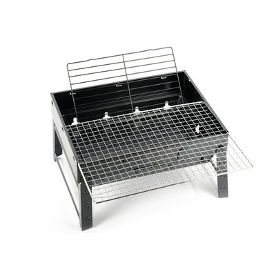 Decopatent Portable Houtskool BBQ / Barbecue inklapbaar - Houtskool Bbq - Houtskool barbecue - Houtskoolbarbecue met grill rooster - Inklapbare houtskool Reis barbecue voor Camping / Op tafel /Strand / Festival / In het park - Afm 35x27.5x20 Cm - Zwart - Decopatent®