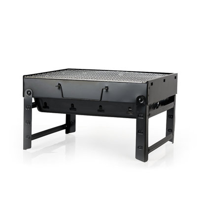 Decopatent Portable Houtskool BBQ / Barbecue inklapbaar - Houtskool Bbq - Houtskool barbecue - Houtskoolbarbecue met grill rooster - Inklapbare houtskool Reis barbecue voor Camping / Op tafel /Strand / Festival / In het park - Afm 43x29.5x32.5 Cm Zwart - Decopatent®