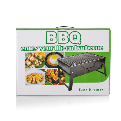 Decopatent Portable Houtskool BBQ / Barbecue inklapbaar - Houtskool Bbq - Houtskool barbecue - Houtskoolbarbecue met grill rooster - Inklapbare houtskool Reis barbecue voor Camping / Op tafel /Strand / Festival / In het park - Afm 43x29.5x32.5 Cm Zwart - Decopatent®