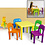 Decopatent Kindertafel met stoeltjes van kunststof - 1 tafel en 4 stoelen voor kinderen - Multi Color Gekleurde Tafel & Stoelen - Kleurtafel / speeltafel / knutseltafel / tekentafel / zitgroep set - Kindertafel en stoeltjes - Decopatent®