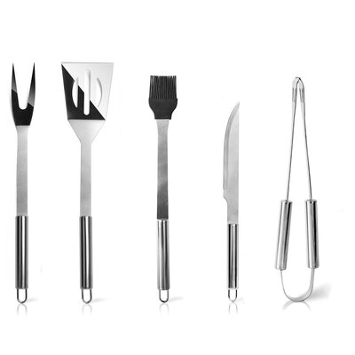 Decopatent BBQ Gereedschap SET 6 Delig in Draagtas - Barbecue Gereedschapset - Barbecue Accessoires Gereedschap - BBQ grill Set in draag tas - Barbeque gereedschapset in Tas koffer - Tang Spatel Vlees Mes Grijptang Vleesvork Insmeerborstel - Decopatent®