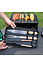 Decopatent BBQ Gereedschap SET 4 Delig in Draagtas - Barbecue Gereedschapset - Barbecue Accessoires Gereedschap - BBQ grill Set in draag tas - Barbeque gereedschapset in Tas koffer - Tang - Spatel - Vleesvork - Barbecuegerief - Rvs/Hout - Decopatent®