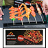 Decopatent BBQ Grill Spiezen Houder voor 6 Spiezen - BBQ Spies Houder - Platte Barbeque / Grill / Kebab / Sate Pennen / Vleespennen - Spies Set Metaal met barbecue houder - Sateprikkers - Spiezen voor op de Barbecue - Decopatent®