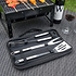 Decopatent BBQ Gereedschap SET 4 Delig in Draagtas - Barbecue Gereedschapset - Barbecue Accessoires Gereedschap - BBQ grill Set in draag tas - Barbeque gereedschapset in Tas koffer - Tang - Spatel - Vleesvork - Barbecuegerief - Decopatent®