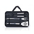Decopatent BBQ Gereedschap SET 4 Delig in Draagtas - Barbecue Gereedschapset - Barbecue Accessoires Gereedschap - BBQ grill Set in draag tas - Barbeque gereedschapset in Tas koffer - Tang - Spatel - Vleesvork - Barbecuegerief - Decopatent®