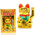 Decopatent Maneki Neko Lucky Cat - Zwaaiende kat met bewegende arm - Japanse / Chinese  gelukskat - Geluksbrenger Chinese kat - Japanse gelukskat - Maat: M -> 16 Cm Hoog - Decopatent®