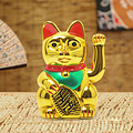 Decopatent Maneki Neko Lucky Cat - Zwaaiende kat met bewegende arm - Japanse / Chinese  gelukskat - Geluksbrenger Chinese kat - Japanse gelukskat - Maat: XL -> 18.2 Cm Hoog - Decopatent®