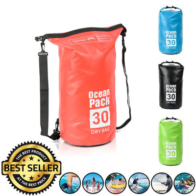 Decopatent Waterdichte Tas Ocean Pack 30L - Waterproof Dry Bag Sack - Schoudertas Droogtas 100% Waterdicht - Survival Outdoor Drybag Rugzak - Survival Bag plunjezak - Outdoor Tas - Reistas - Boottas - Zeiltas - Drybags 30 Liter - Kleur: ROOD - Decopatent®