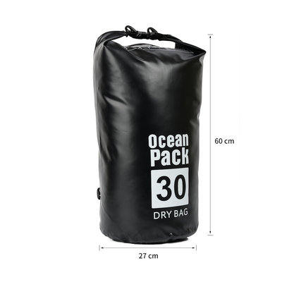 Decopatent Waterdichte Tas Ocean Pack 30L - Waterproof Dry Bag Sack - Schoudertas Droogtas 100% Waterdicht - Survival Outdoor Drybag Rugzak - Survival Bag plunjezak - Outdoor Tas - Reistas - Boottas - Zeiltas - Drybags 30 Liter - Kleur: ZWART - Decopatent®