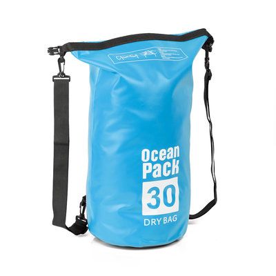 Decopatent Waterdichte Tas Ocean Pack 30L - Waterproof Dry Bag Sack - Schoudertas Droogtas 100% Waterdicht - Survival Outdoor Drybag Rugzak - Survival Bag plunjezak - Outdoor Tas - Reistas - Boottas - Zeiltas - Drybags 30 Liter - Kleur: BLAUW - Decopatent®