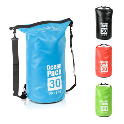 Decopatent Waterdichte Tas Ocean Pack 30L - Waterproof Dry Bag Sack - Schoudertas Droogtas 100% Waterdicht - Survival Outdoor Drybag Rugzak - Survival Bag plunjezak - Outdoor Tas - Reistas - Boottas - Zeiltas - Drybags 30 Liter - Kleur: BLAUW - Decopatent®