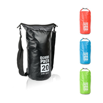 Decopatent Waterdichte Tas Ocean Pack 20L - Waterproof Dry Bag Sack - Schoudertas Droogtas 100% Waterdicht - Survival Outdoor Drybag Rugzak - Survival Bag plunjezak - Outdoor Tas - Reistas - Boottas - Zeiltas - Drybags 20 Liter - Kleur: ZWART - Decopatent®