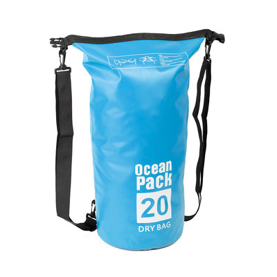 Decopatent Waterdichte Tas Ocean Pack 20L - Waterproof Dry Bag Sack - Schoudertas Droogtas 100% Waterdicht - Survival Outdoor Drybag Rugzak - Survival Bag plunjezak - Outdoor Tas - Reistas - Boottas - Zeiltas - Drybags 20 Liter - Kleur: BLAUW - Decopatent®