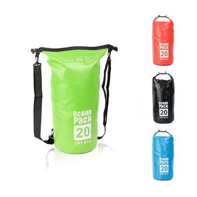 Decopatent Waterdichte Tas Ocean Pack 20L - Waterproof Dry Bag Sack - Schoudertas Droogtas 100% Waterdicht - Survival Outdoor Drybag Rugzak - Survival Bag plunjezak - Outdoor Tas - Reistas - Boottas - Zeiltas - Drybags 20 Liter - Kleur: GROEN - Decopatent®