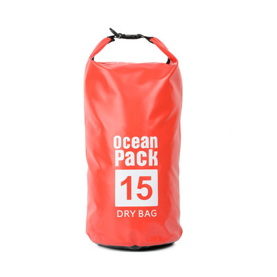 Decopatent Waterdichte Tas Ocean Pack 15L - Waterproof Dry Bag Sack - Schoudertas Droogtas 100% Waterdicht - Survival Outdoor Drybag Rugzak - Survival Bag plunjezak - Outdoor Tas - Reistas - Boottas - Zeiltas - Drybags 15 Liter - Kleur: ROOD - Decopatent®