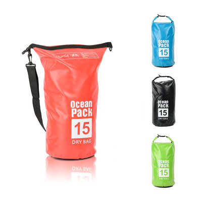 Decopatent Waterdichte Tas Ocean Pack 15L - Waterproof Dry Bag Sack - Schoudertas Droogtas 100% Waterdicht - Survival Outdoor Drybag Rugzak - Survival Bag plunjezak - Outdoor Tas - Reistas - Boottas - Zeiltas - Drybags 15 Liter - Kleur: ROOD - Decopatent®