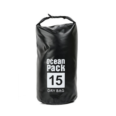 Decopatent Waterdichte Tas Ocean Pack 15L - Waterproof Dry Bag Sack - Schoudertas Droogtas 100% Waterdicht - Survival Outdoor Drybag Rugzak - Survival Bag plunjezak - Outdoor Tas - Reistas - Boottas - Zeiltas - Drybags 15 Liter - Kleur: ZWART - Decopatent®