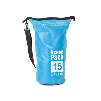 Decopatent Waterdichte Tas Ocean Pack 15L - Waterproof Dry Bag Sack - Schoudertas Droogtas 100% Waterdicht - Survival Outdoor Drybag Rugzak - Survival Bag plunjezak - Outdoor Tas - Reistas - Boottas - Zeiltas - Drybags 15 Liter - Kleur: BLAUW - Decopatent®