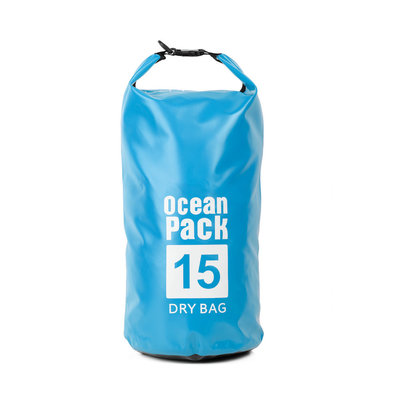 Decopatent Waterdichte Tas Ocean Pack 15L - Waterproof Dry Bag Sack - Schoudertas Droogtas 100% Waterdicht - Survival Outdoor Drybag Rugzak - Survival Bag plunjezak - Outdoor Tas - Reistas - Boottas - Zeiltas - Drybags 15 Liter - Kleur: BLAUW - Decopatent®
