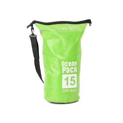 Decopatent Waterdichte Tas Ocean Pack 15L - Waterproof Dry Bag Sack - Schoudertas Droogtas 100% Waterdicht - Survival Outdoor Drybag Rugzak - Survival Bag plunjezak - Outdoor Tas - Reistas - Boottas - Zeiltas - Drybags 15 Liter - Kleur: GROEN - Decopatent®