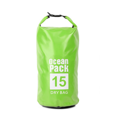 Decopatent Waterdichte Tas Ocean Pack 15L - Waterproof Dry Bag Sack - Schoudertas Droogtas 100% Waterdicht - Survival Outdoor Drybag Rugzak - Survival Bag plunjezak - Outdoor Tas - Reistas - Boottas - Zeiltas - Drybags 15 Liter - Kleur: GROEN - Decopatent®