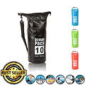 Decopatent Waterdichte Tas Ocean Pack 10L - Waterproof Dry Bag Sack - Schoudertas Droogtas 100% Waterdicht - Survival Outdoor Drybag Rugzak - Survival Bag plunjezak - Outdoor Tas - Reistas - Boottas - Zeiltas - Drybags 10 Liter - Kleur: ZWART - Decopatent®