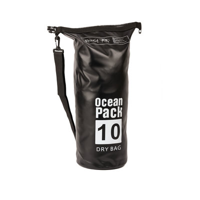 Decopatent Waterdichte Tas Ocean Pack 10L - Waterproof Dry Bag Sack - Schoudertas Droogtas 100% Waterdicht - Survival Outdoor Drybag Rugzak - Survival Bag plunjezak - Outdoor Tas - Reistas - Boottas - Zeiltas - Drybags 10 Liter - Kleur: ZWART - Decopatent®