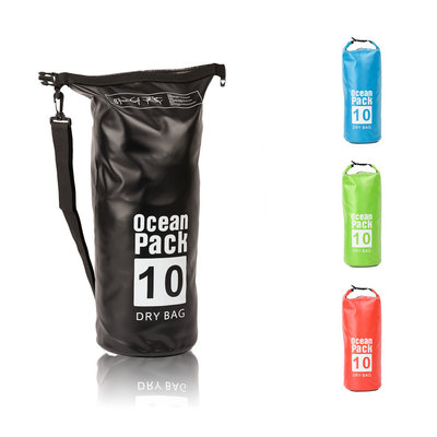 Decopatent Waterdichte Tas Ocean Pack 10L - Waterproof Dry Bag Sack - Schoudertas Droogtas 100% Waterdicht - Survival Outdoor Drybag Rugzak - Survival Bag plunjezak - Outdoor Tas - Reistas - Boottas - Zeiltas - Drybags 10 Liter - Kleur: ZWART - Decopatent®