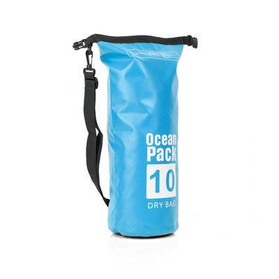 Decopatent Waterdichte Tas Ocean Pack 10L - Waterproof Dry Bag Sack - Schoudertas Droogtas 100% Waterdicht - Survival Outdoor Drybag Rugzak - Survival Bag plunjezak - Outdoor Tas - Reistas - Boottas - Zeiltas - Drybags 10 Liter - Kleur: BLAUW - Decopatent®