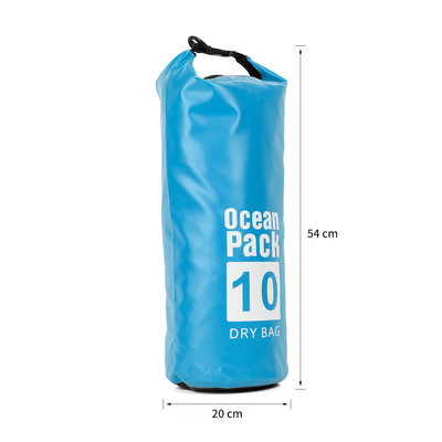 Decopatent Waterdichte Tas Ocean Pack 10L - Waterproof Dry Bag Sack - Schoudertas Droogtas 100% Waterdicht - Survival Outdoor Drybag Rugzak - Survival Bag plunjezak - Outdoor Tas - Reistas - Boottas - Zeiltas - Drybags 10 Liter - Kleur: BLAUW - Decopatent®