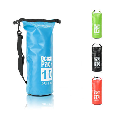 Decopatent Waterdichte Tas Ocean Pack 10L - Waterproof Dry Bag Sack - Schoudertas Droogtas 100% Waterdicht - Survival Outdoor Drybag Rugzak - Survival Bag plunjezak - Outdoor Tas - Reistas - Boottas - Zeiltas - Drybags 10 Liter - Kleur: BLAUW - Decopatent®
