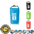 Decopatent Waterdichte Tas Ocean Pack 5L - Waterproof Dry Bag Sack - Schoudertas Droogtas 100% Waterdicht - Survival Outdoor Drybag Rugzak - Survival Bag plunjezak - Outdoor Tas - Reistas - Boottas - Zeiltas - Drybags 5 Liter - Kleur: BLAUW - Decopatent®