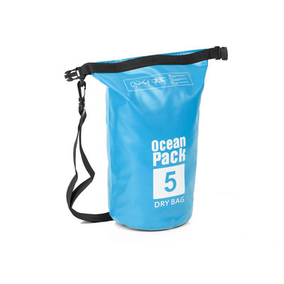 Decopatent Waterdichte Tas Ocean Pack 5L - Waterproof Dry Bag Sack - Schoudertas Droogtas 100% Waterdicht - Survival Outdoor Drybag Rugzak - Survival Bag plunjezak - Outdoor Tas - Reistas - Boottas - Zeiltas - Drybags 5 Liter - Kleur: BLAUW - Decopatent®