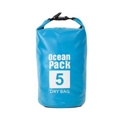 Decopatent Waterdichte Tas Ocean Pack 5L - Waterproof Dry Bag Sack - Schoudertas Droogtas 100% Waterdicht - Survival Outdoor Drybag Rugzak - Survival Bag plunjezak - Outdoor Tas - Reistas - Boottas - Zeiltas - Drybags 5 Liter - Kleur: BLAUW - Decopatent®