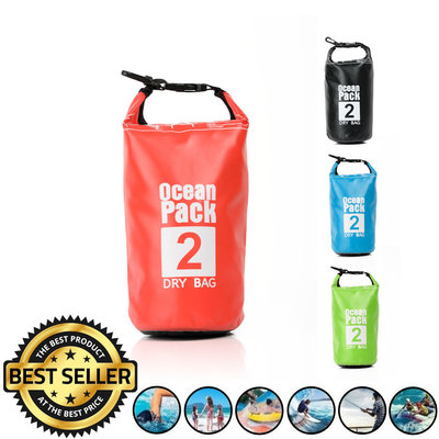 Decopatent Waterdichte Tas Ocean Pack 2L - Waterproof Dry Bag Sack - Droogtas 100% Waterdicht - Survival Outdoor Drybag Rugzak - Survival Bag plunjezak - Outdoor Tas - Reistas - Boottas - Zeiltas - Drybags 2 Liter - Kleur: ROOD - Decopatent®