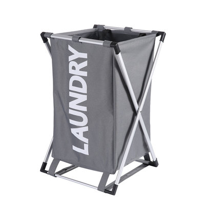 Decopatent Laundry Wasmand voor al uw vieze was - Inhoud 30 Liter - Opvouwbaar frame - Makkelijk op te bergen - Badkamer wasmand met 1 afsluitbaar vak - Waszak / Wasmanden in verschillende kleuren - Wasmand 1 vak - Kleur: GRIJS - Decopatent®