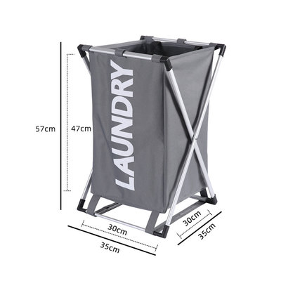 Decopatent Laundry Wasmand voor al uw vieze was - Inhoud 30 Liter - Opvouwbaar frame - Makkelijk op te bergen - Badkamer wasmand met 1 afsluitbaar vak - Waszak / Wasmanden in verschillende kleuren - Wasmand 1 vak - Kleur: GRIJS - Decopatent®