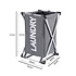 Decopatent Laundry Wasmand voor al uw vieze was - Inhoud 30 Liter - Opvouwbaar frame - Makkelijk op te bergen - Badkamer wasmand met 1 afsluitbaar vak - Waszak / Wasmanden in verschillende kleuren - Wasmand 1 vak - Kleur: GRIJS - Decopatent®