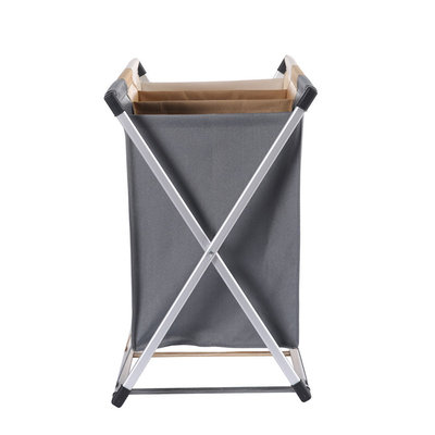 Decopatent Wassorteerder 3 Vakken voor Donkere / Lichte & Gekleurde was - 90 Liter - Opvouwbaar frame -Wasmand 3 Vakken - Badkamer Wassorteerder met 3 vakken - Waszak om was te sorteren op kleur - Kleur Wit / Bruin / Grijs - Decopatent®