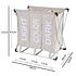 Decopatent Wassorteerder 3 Vakken voor Donkere / Lichte & Gekleurde was - 90 Liter - Opvouwbaar frame -Wasmand 3 Vakken - Badkamer Wassorteerder met 3 vakken - Waszak om was te sorteren op kleur - Kleur: BEIGE - Decopatent®