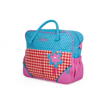 Decopatent Praktische Luiertas / Baby Verzorgingstas INCLUSIEF Verschoningsmatje en Flessenhouder – Schoudertas / Rugzak Luiertas met lange hengsels en veel vakken - Grote opberg Capaciteit - Luiertassen Jongens / Meisjes - Kleur Roze/Blauw/Rood - Decopatent®