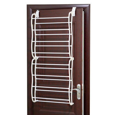 Decopatent Hangend Schoenenrek 8 Laags voor 24 paar Schoenen - Hangende Schoenenkast voor aan de deur - Organizer voor schoenen opbergen - Schoenenrek / Schoenenkast Opbergsysteem - Metaal - Schoenenrek - Kleur Wit - Decopatent®