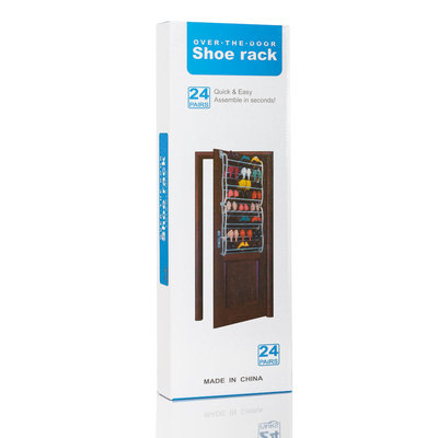 Decopatent Hangend Schoenenrek 8 Laags voor 24 paar Schoenen - Hangende Schoenenkast voor aan de deur - Organizer voor schoenen opbergen - Schoenenrek / Schoenenkast Opbergsysteem - Metaal - Schoenenrek - Kleur Wit - Decopatent®