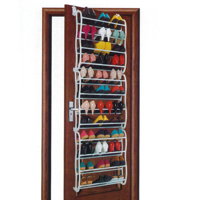 Decopatent Hangend Schoenenrek 12 Laags voor 36 paar Schoenen - Hangende Schoenenkast voor aan de deur of in kast - Organizer voor schoenen opbergen - Schoenenrek / Schoenenkast Opbergsysteem - Metaal - Schoenenrek - Kleur Wit - Decopatent®