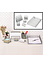 Decopatent 6 Delige Complete Bureau Organizer Set - Mesh bureau organizer - Pennenbakje van metaal / gaas - Brievenbak  - Memobox - Paperclip houder - Visitekaartjes houder - Brief houder - Buro pennenhouder - Kleur: Zilver – Decopatent®