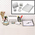 Decopatent 6 Delige Complete Bureau Organizer Set - Mesh bureau organizer - Pennenbakje van metaal / gaas - Brievenbak  - Memobox - Paperclip houder - Visitekaartjes houder - Brief houder - Buro pennenhouder - Kleur: Zilver – Decopatent®