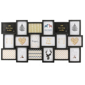 Decopatent XL Fotolijst collage 18 Foto's van 13 x 18 & 18 x 13 Cm - Fotolijsten Collage voor foto formaat 9x 13x18 Cm & 9x 18x13 Cm - Fotogalerij fotocollage - Fotolijstje met 18 fotokaders - Fotokader - Afm: 101 x 52.3 Cm - ZWART - Decopatent®