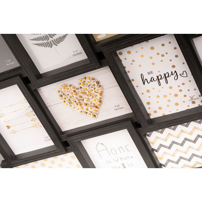 Decopatent XL Fotolijst collage 18 Foto's van 13 x 18 & 18 x 13 Cm - Fotolijsten Collage voor foto formaat 9x 13x18 Cm & 9x 18x13 Cm - Fotogalerij fotocollage - Fotolijstje met 18 fotokaders - Fotokader - Afm: 101 x 52.3 Cm - ZWART - Decopatent®