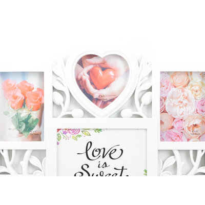 Decopatent Fotolijst collage voor 10 Foto's van verschillende maten - Fotolijsten Collage Geschikt voor foto formaat 10x10 / 15x10 / 13x13 / 10x10 / 20x15 Cm - Fotogalerij Collagelijst - Fotolijstje met 10 fotokaders - Fotokader - Family Tree - WIT - Decopatent®